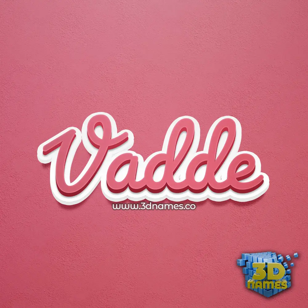 vadde in Red Scribble style - 3D name wallpaper