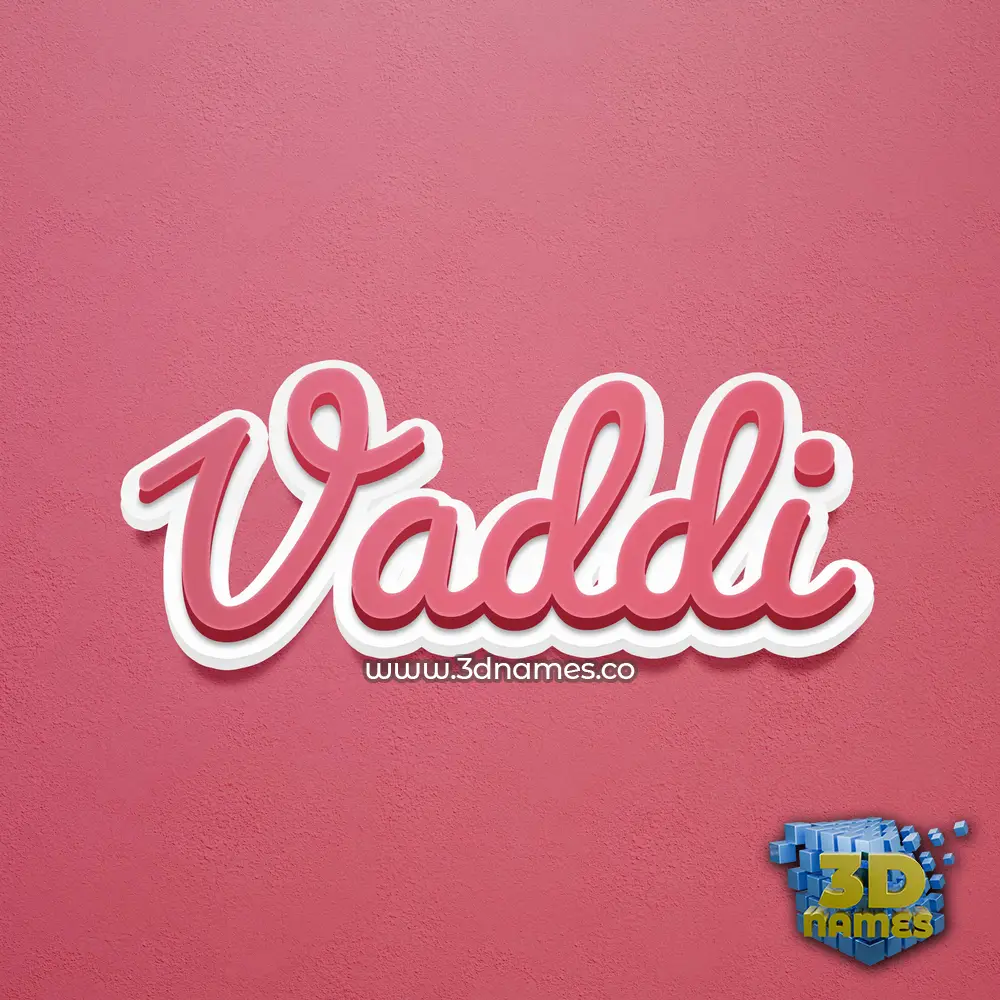 vaddi in Red Scribble style - 3D name wallpaper