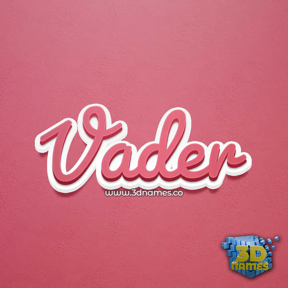 vader in Red Scribble style - 3D name wallpaper