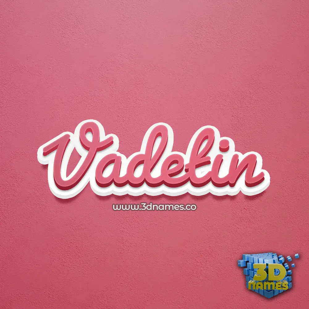 vadetin in Red Scribble style - 3D name wallpaper