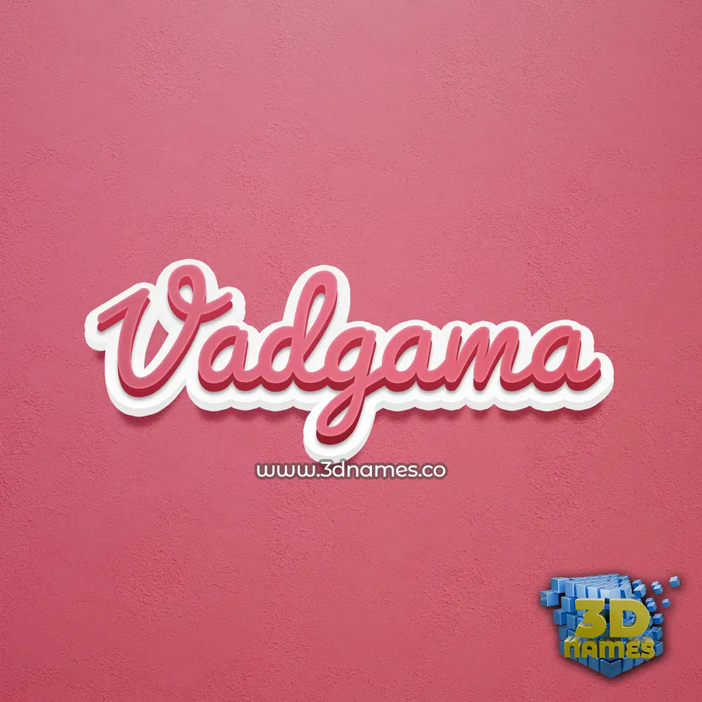 vadgama in Red Scribble style - 3D name wallpaper