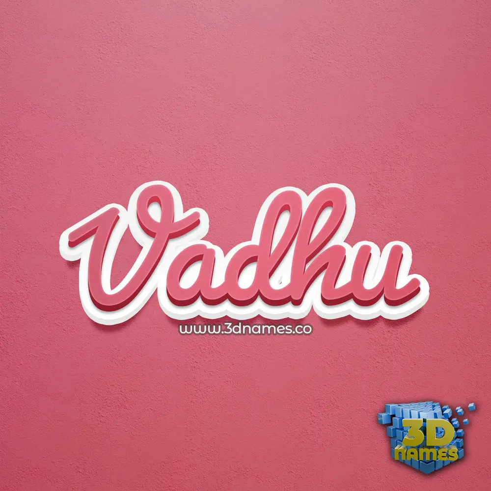 vadhu in Red Scribble style - 3D name wallpaper
