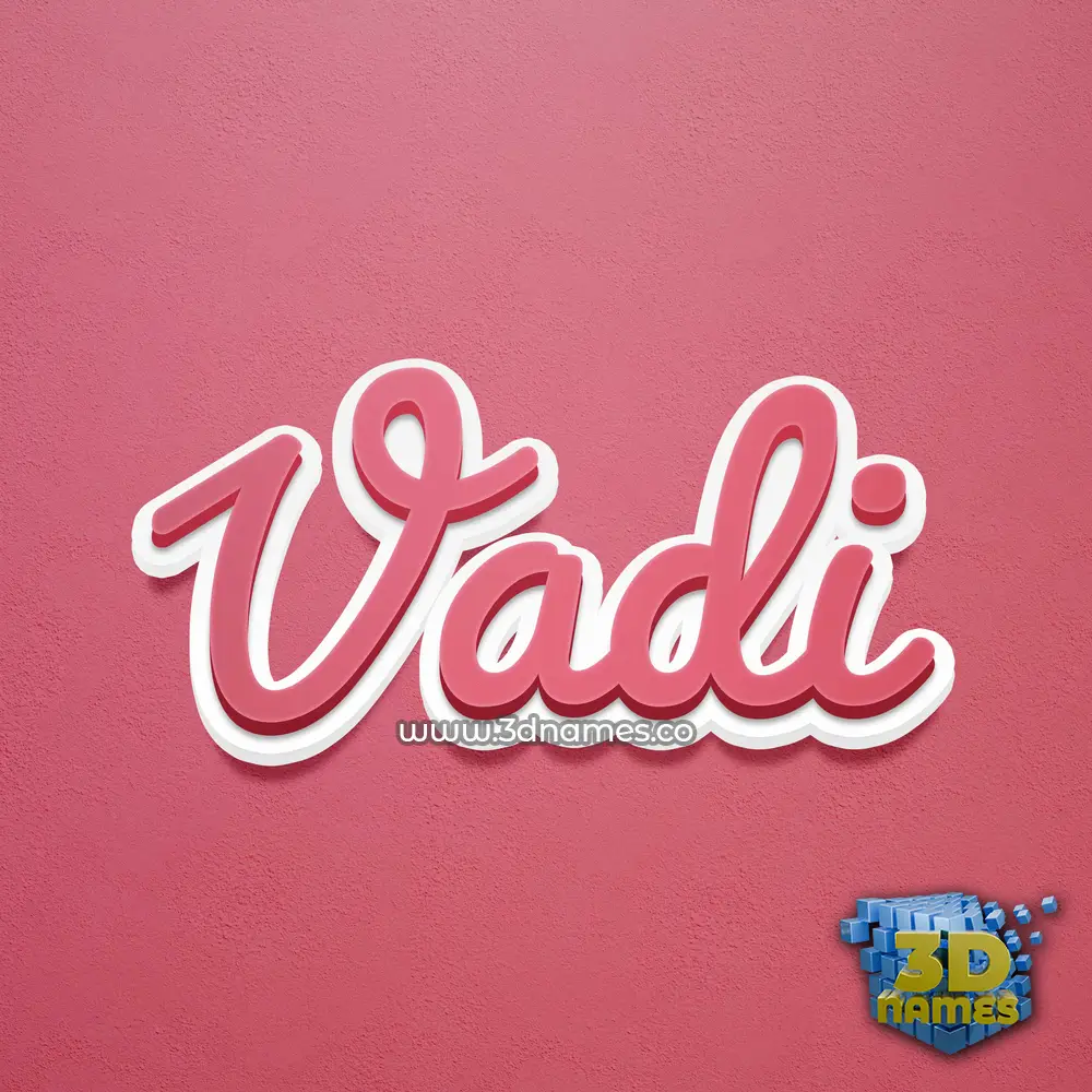 vadi in Red Scribble style - 3D name wallpaper