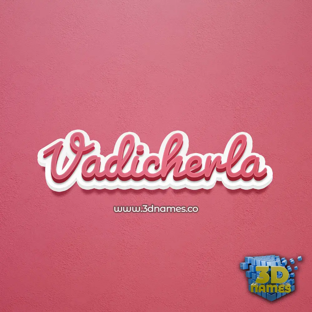vadicherla in Red Scribble style - 3D name wallpaper