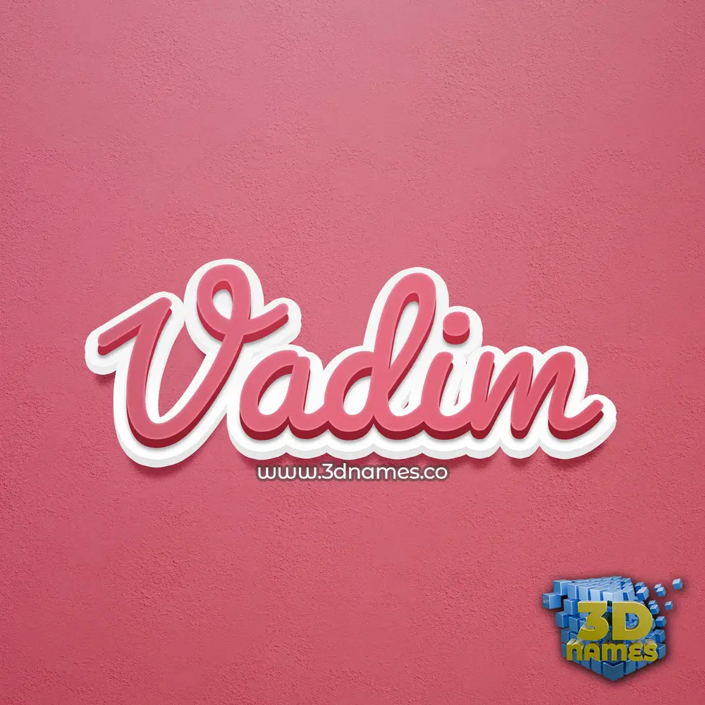 vadim in Red Scribble style - 3D name wallpaper