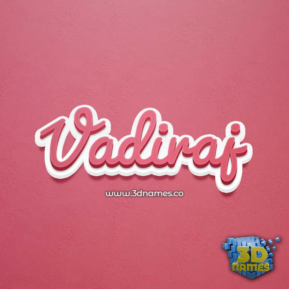 vadiraj in Red Scribble style - 3D name wallpaper