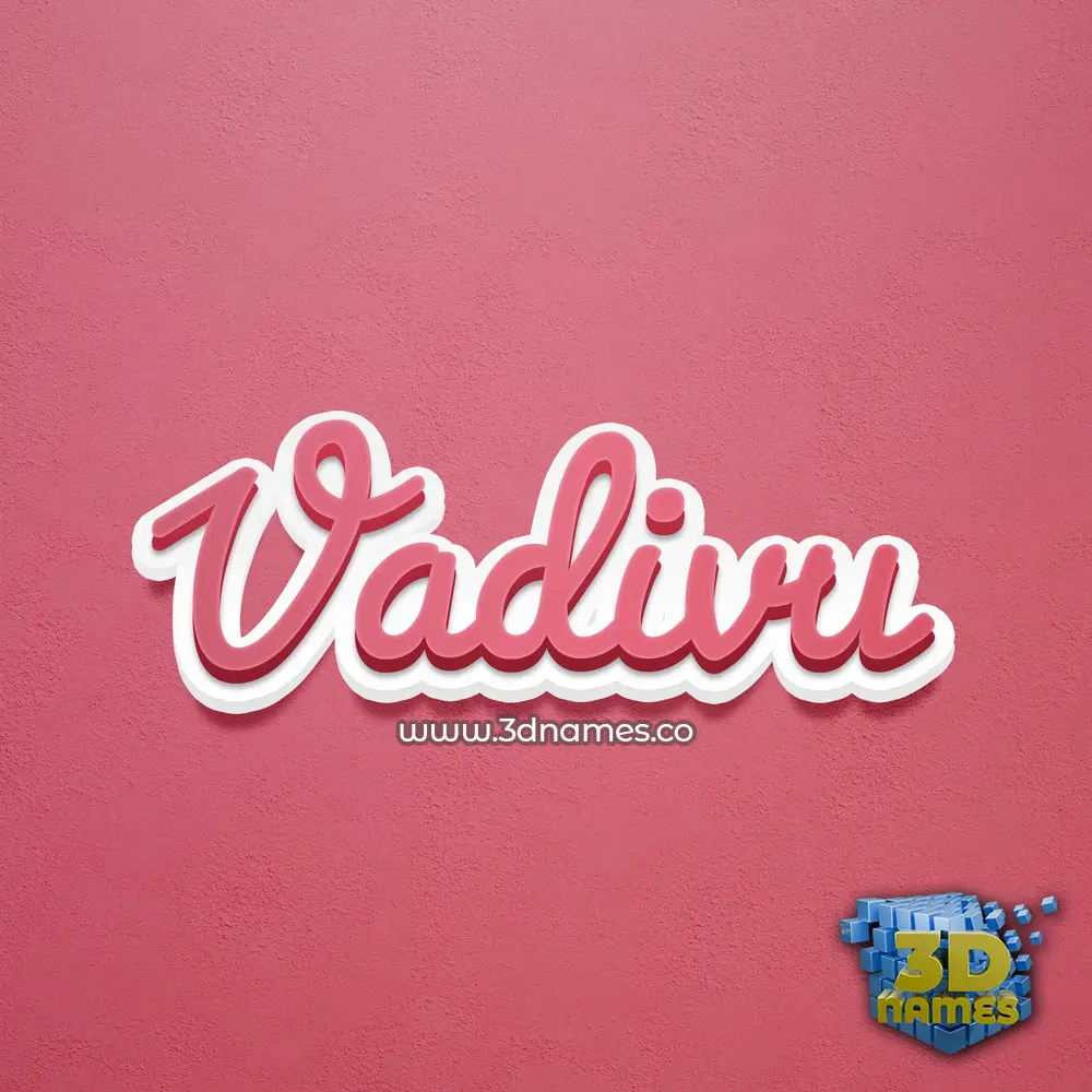 vadivu in Red Scribble style - 3D name wallpaper