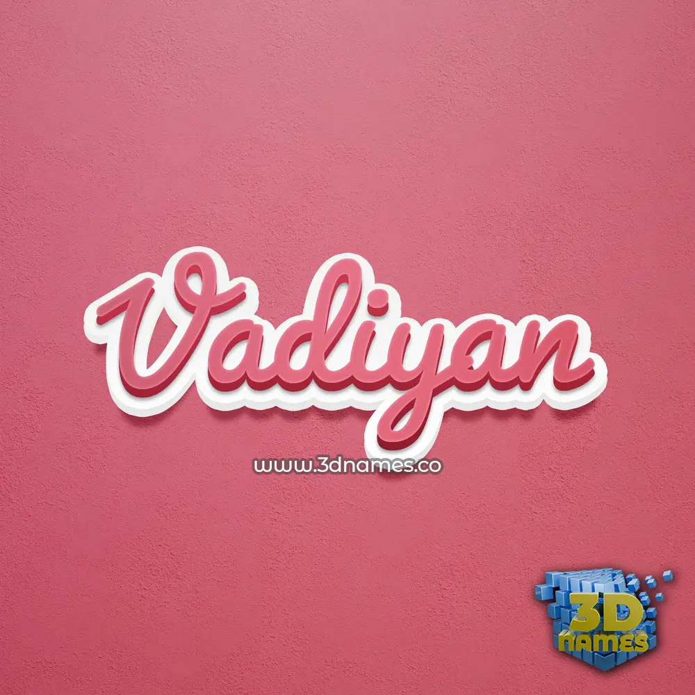 vadiyan in Red Scribble style - 3D name wallpaper