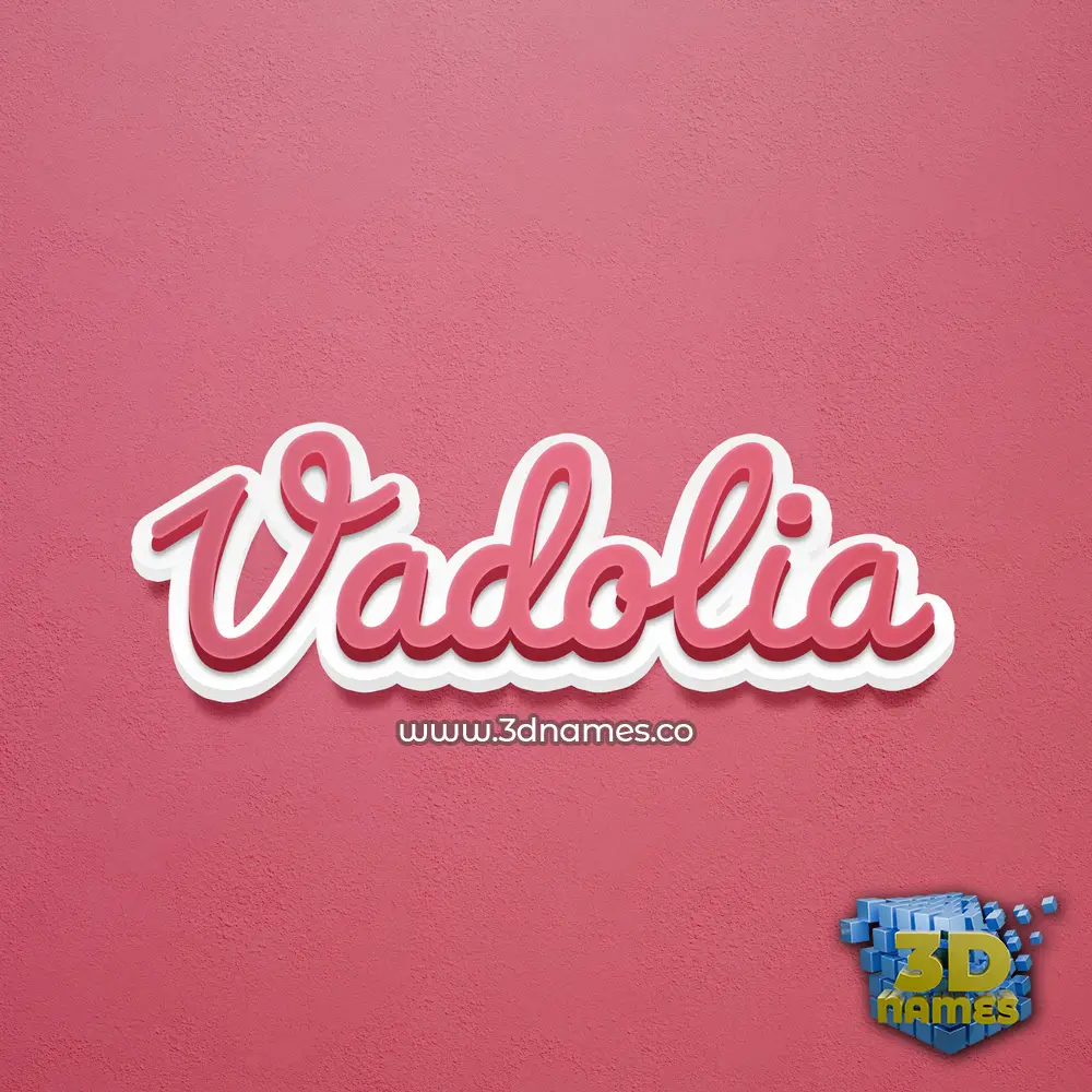 vadolia in Red Scribble style - 3D name wallpaper