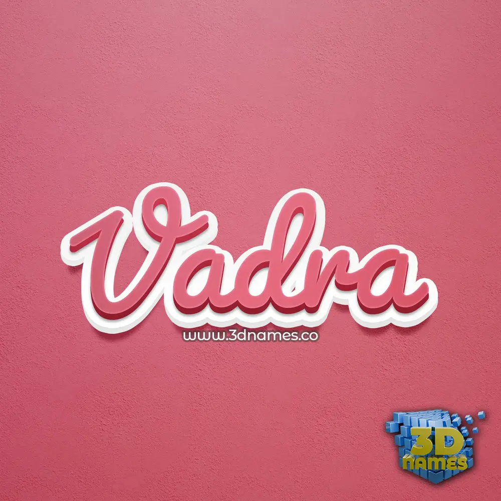 vadra in Red Scribble style - 3D name wallpaper