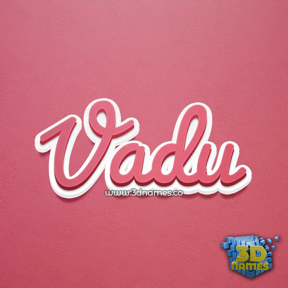 vadu in Red Scribble style - 3D name wallpaper