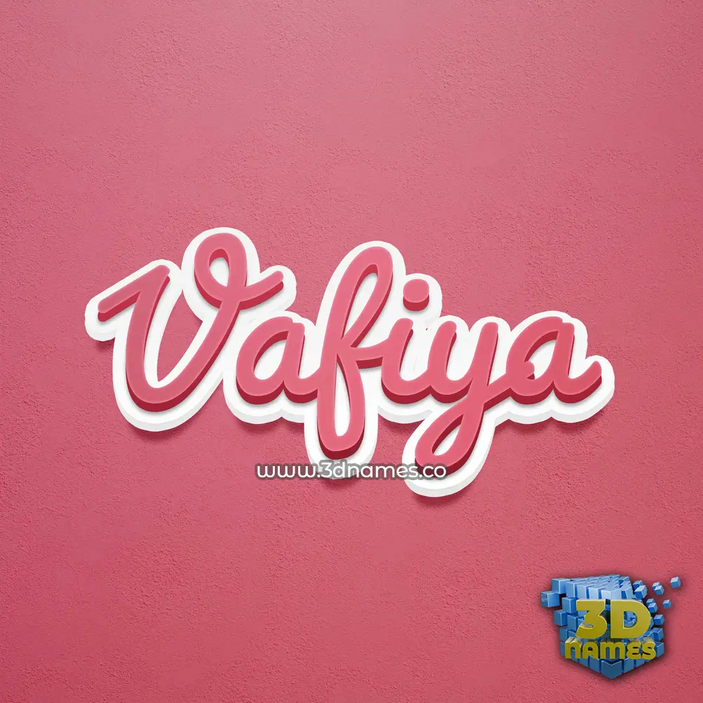 vafiya in Red Scribble style - 3D name wallpaper