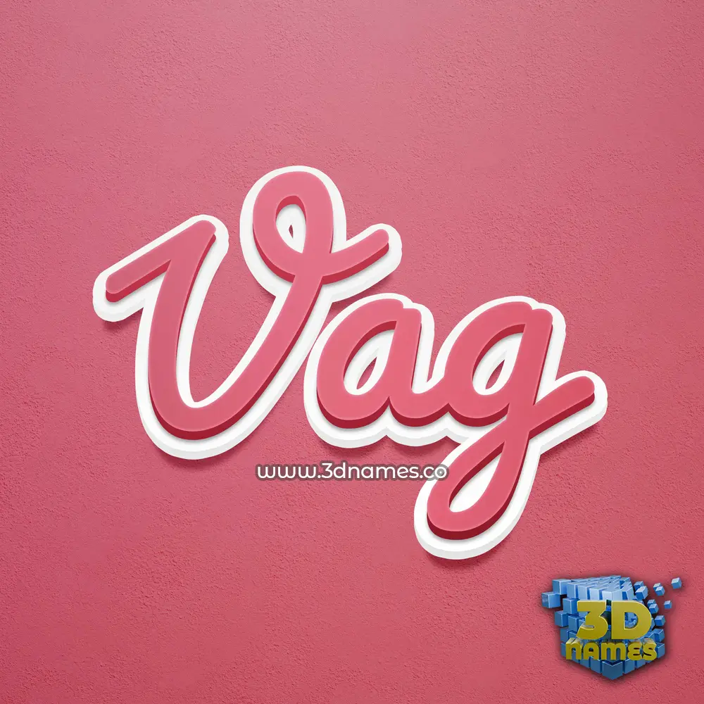 vag in Red Scribble style - 3D name wallpaper