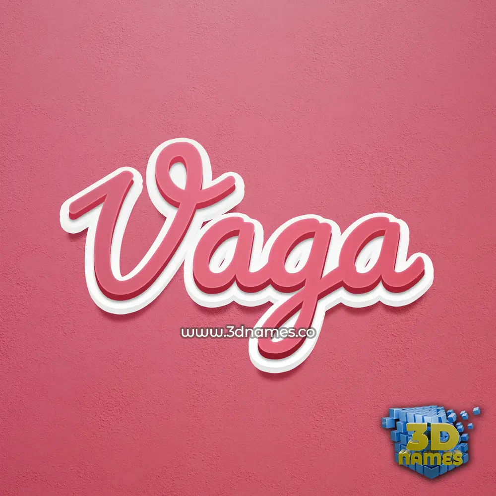 vaga in Red Scribble style - 3D name wallpaper