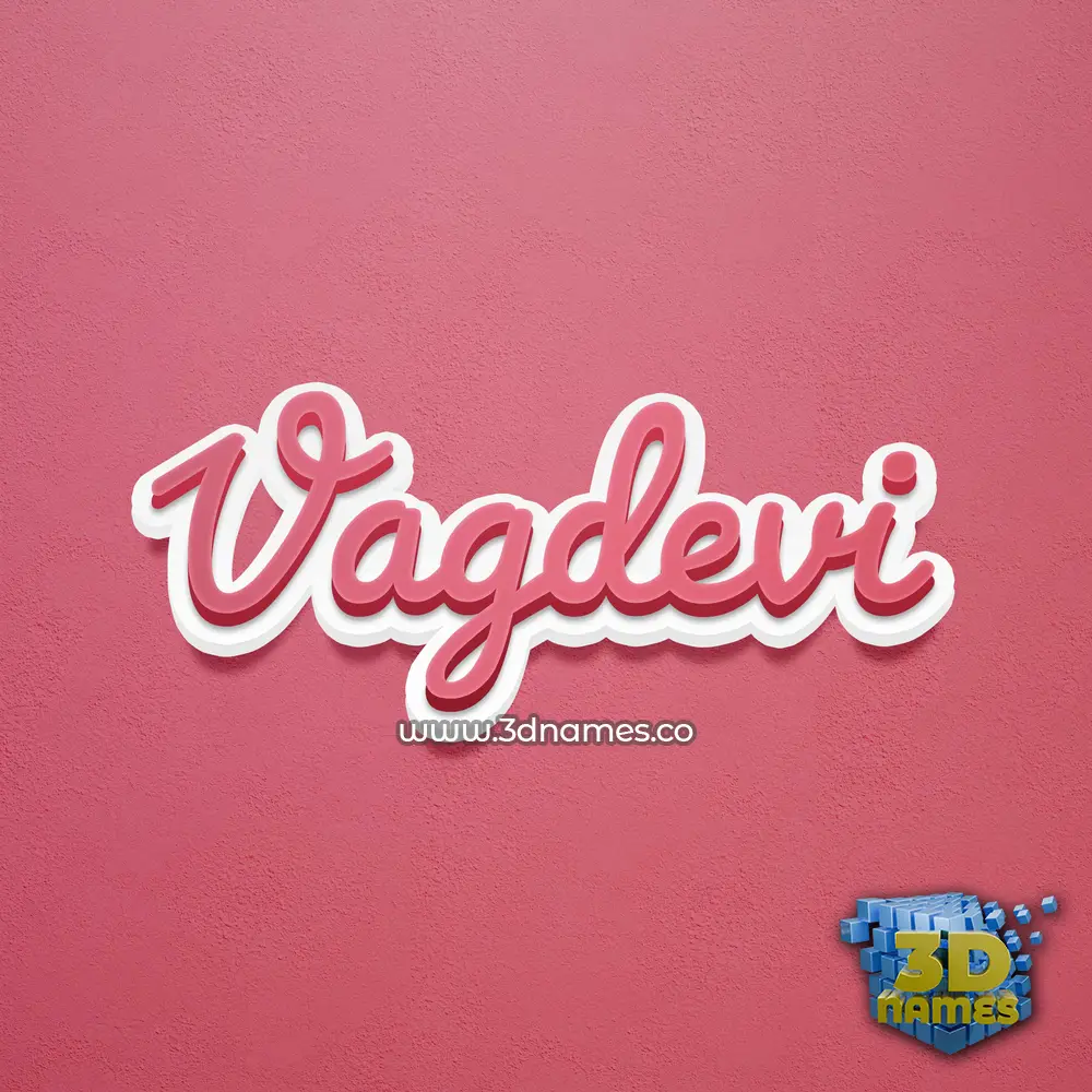 vagdevi in Red Scribble style - 3D name wallpaper