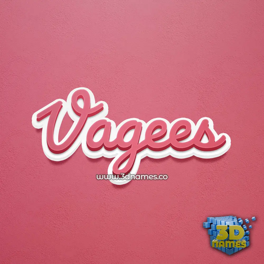 vagees in Red Scribble style - 3D name wallpaper