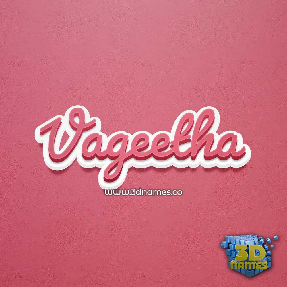 vageetha in Red Scribble style - 3D name wallpaper