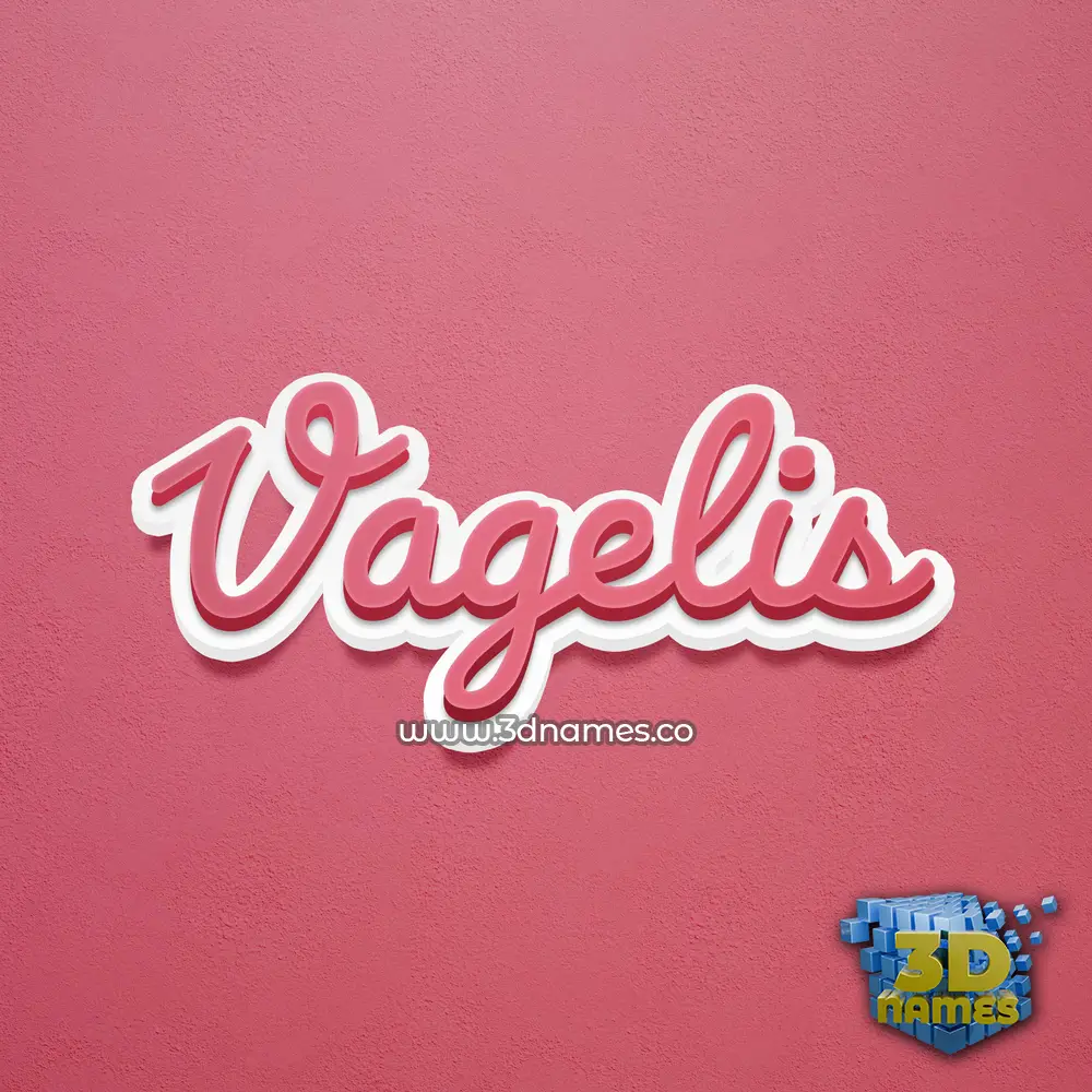 vagelis in Red Scribble style - 3D name wallpaper