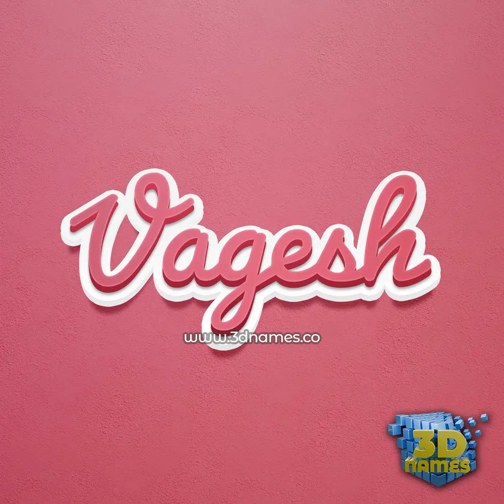 vagesh in Red Scribble style - 3D name wallpaper