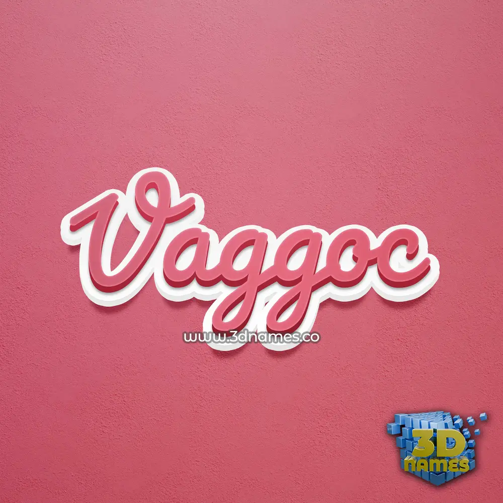 vaggoc in Red Scribble style - 3D name wallpaper