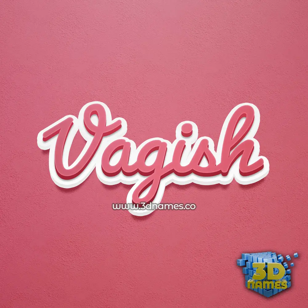 vagish in Red Scribble style - 3D name wallpaper