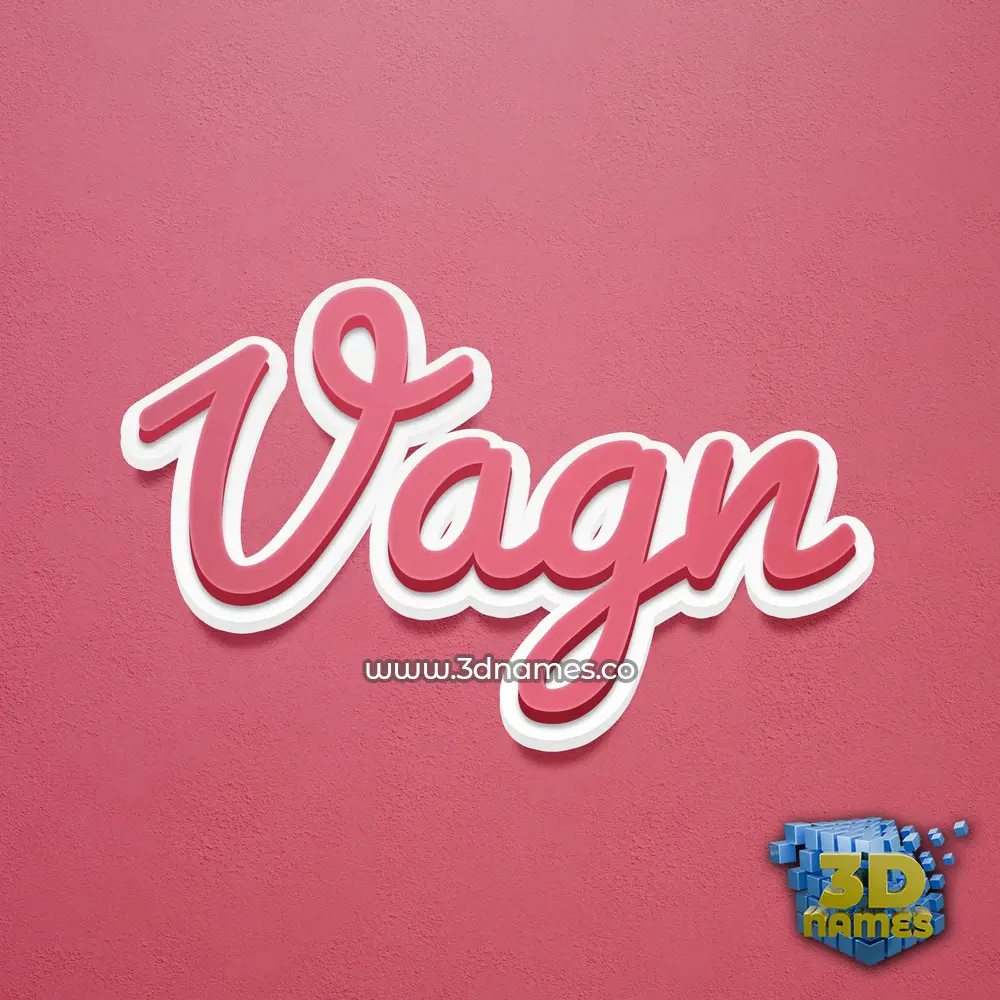 vagn in Red Scribble style - 3D name wallpaper