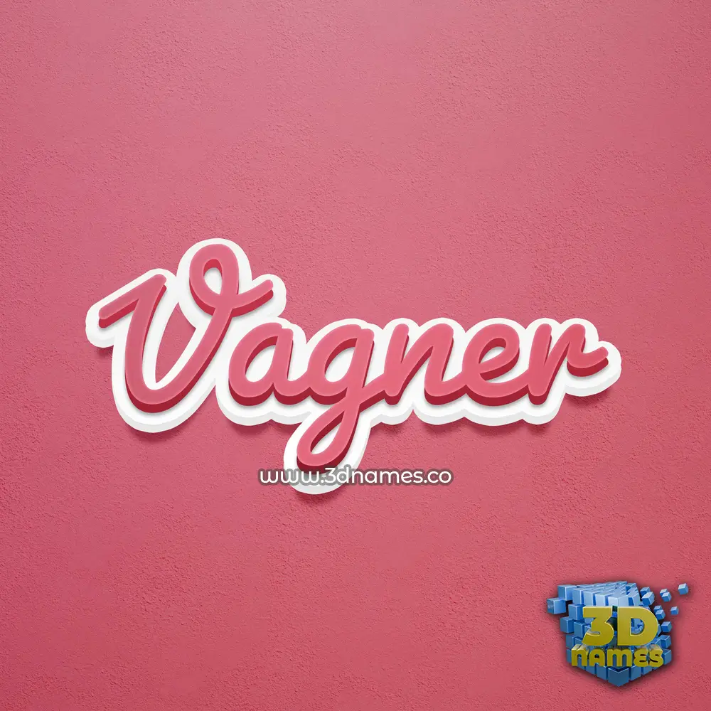 vagner in Red Scribble style - 3D name wallpaper