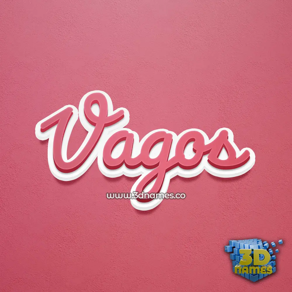 vagos in Red Scribble style - 3D name wallpaper