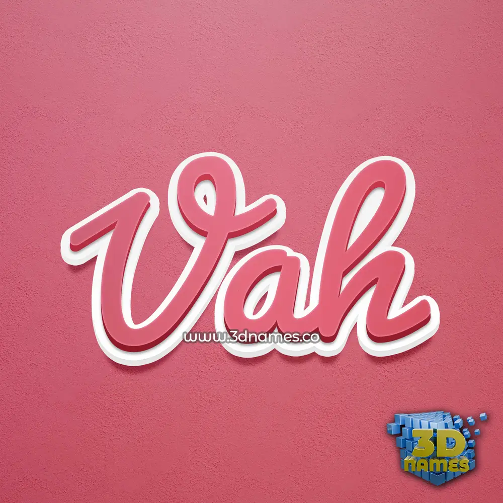 vah in Red Scribble style - 3D name wallpaper