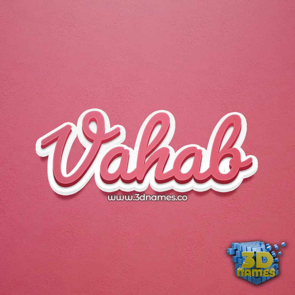 vahab in Red Scribble style - 3D name wallpaper