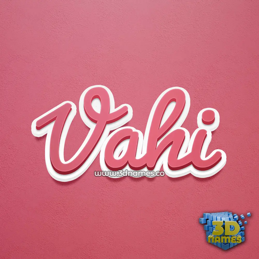 vahi in Red Scribble style - 3D name wallpaper