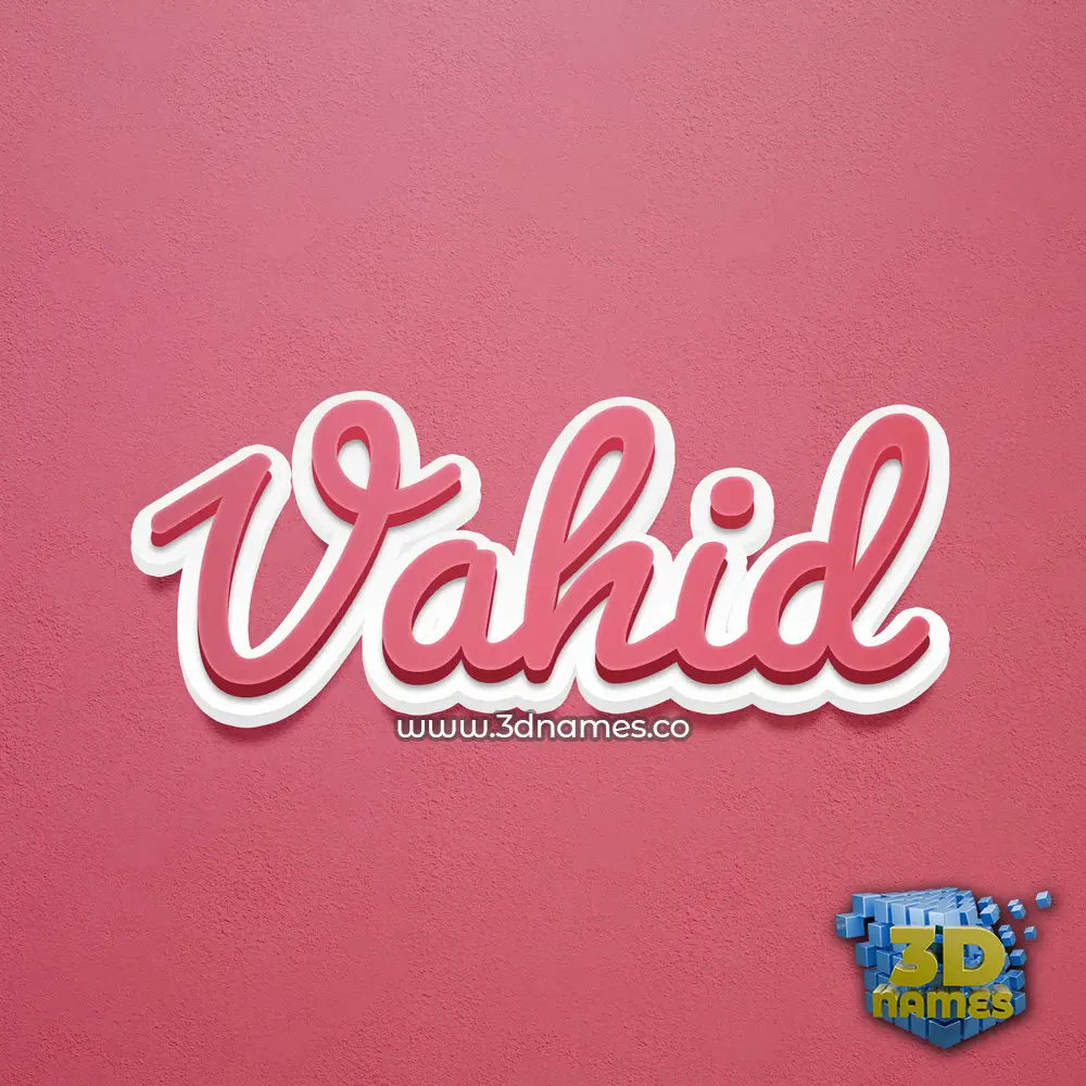 vahid in Red Scribble style - 3D name wallpaper