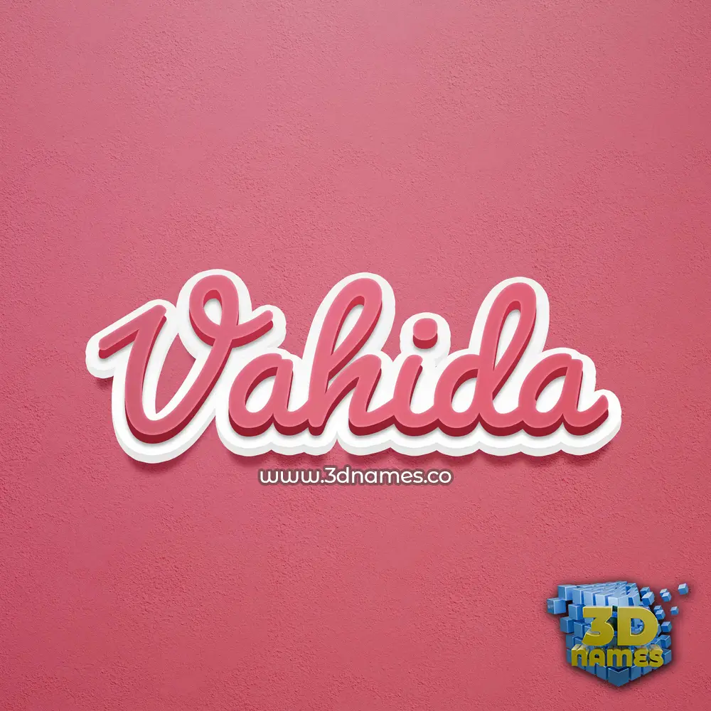 vahida in Red Scribble style - 3D name wallpaper