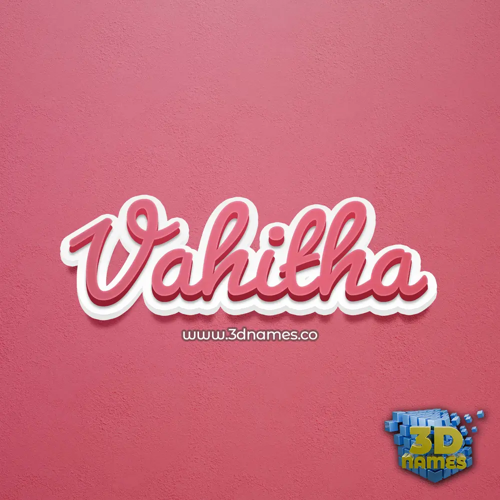 vahitha in Red Scribble style - 3D name wallpaper