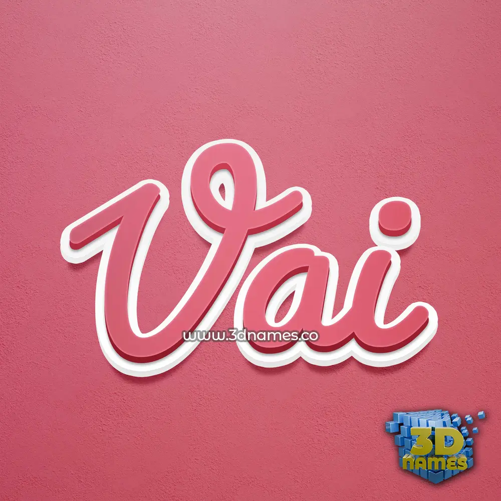 vai in Red Scribble style - 3D name wallpaper