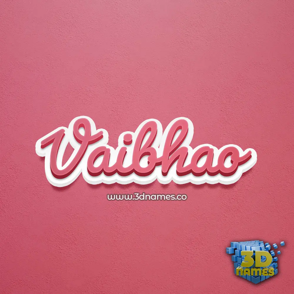vaibhao in Red Scribble style - 3D name wallpaper