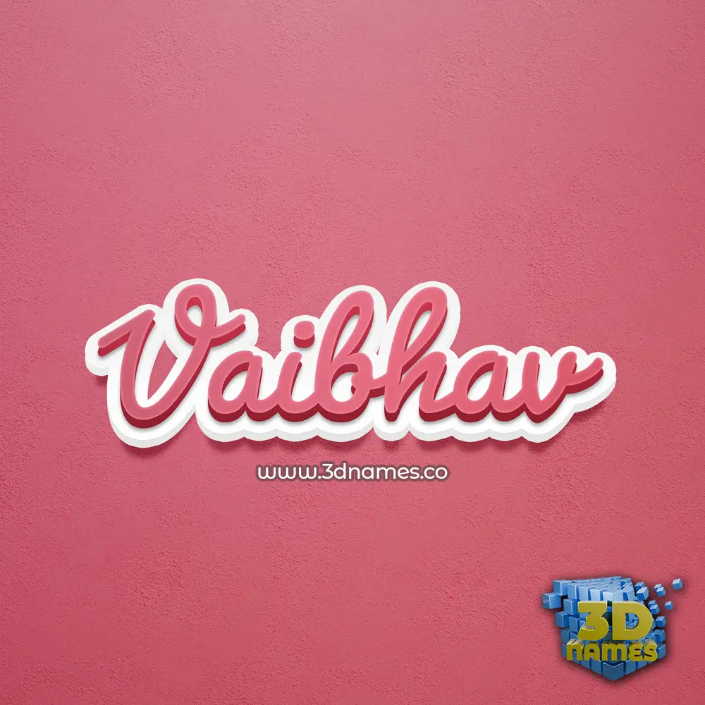 vaibhav in Red Scribble style - 3D name wallpaper