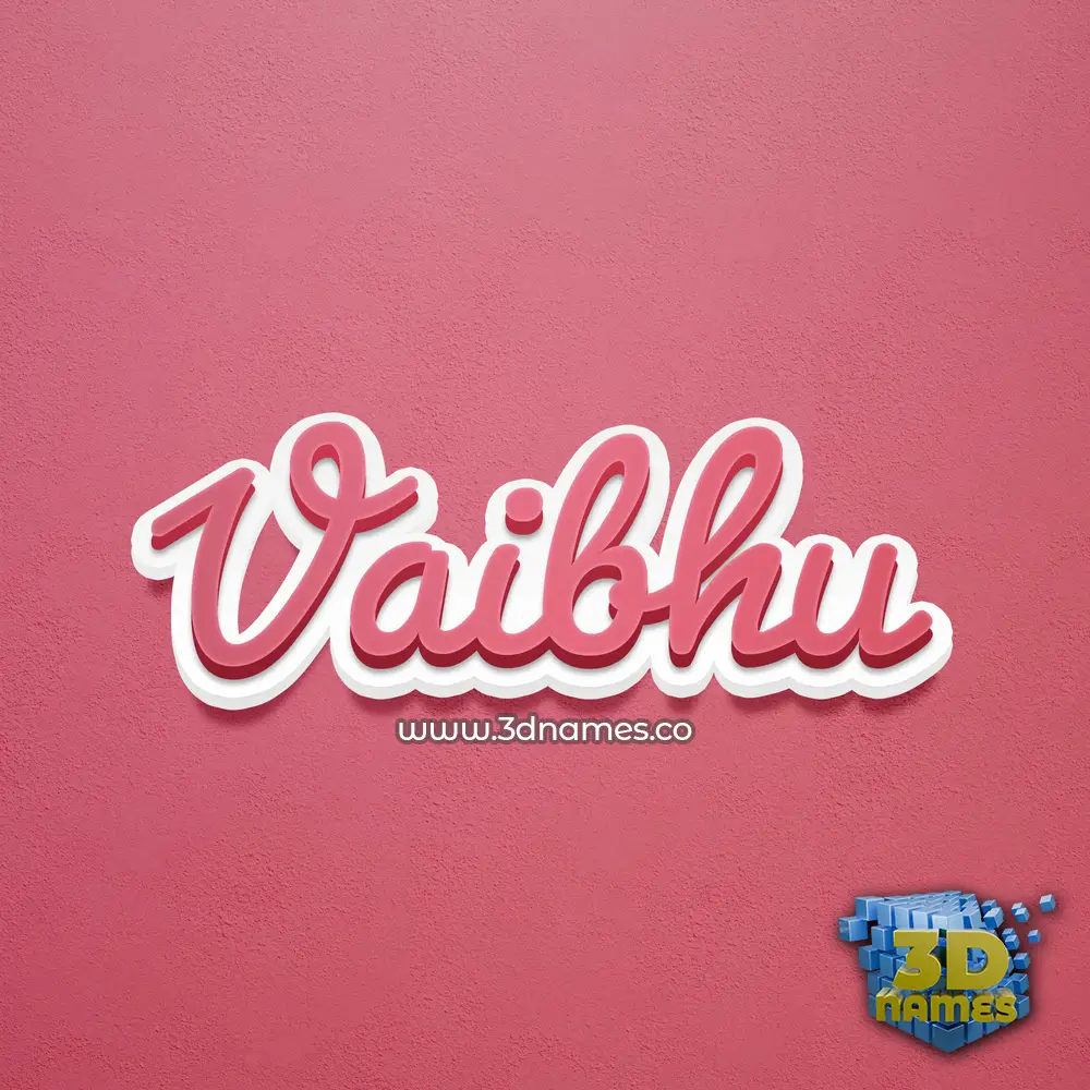 vaibhu in Red Scribble style - 3D name wallpaper