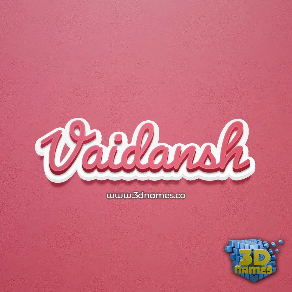 vaidansh in Red Scribble style - 3D name wallpaper