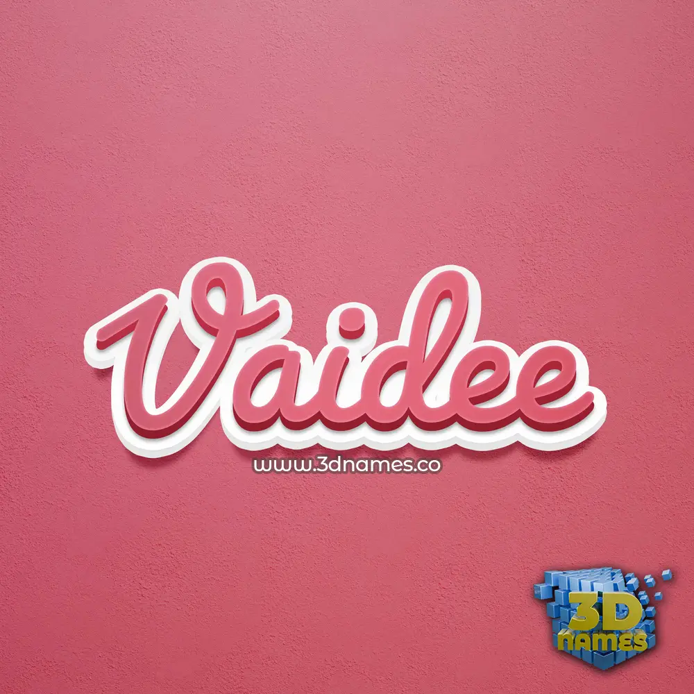 vaidee in Red Scribble style - 3D name wallpaper