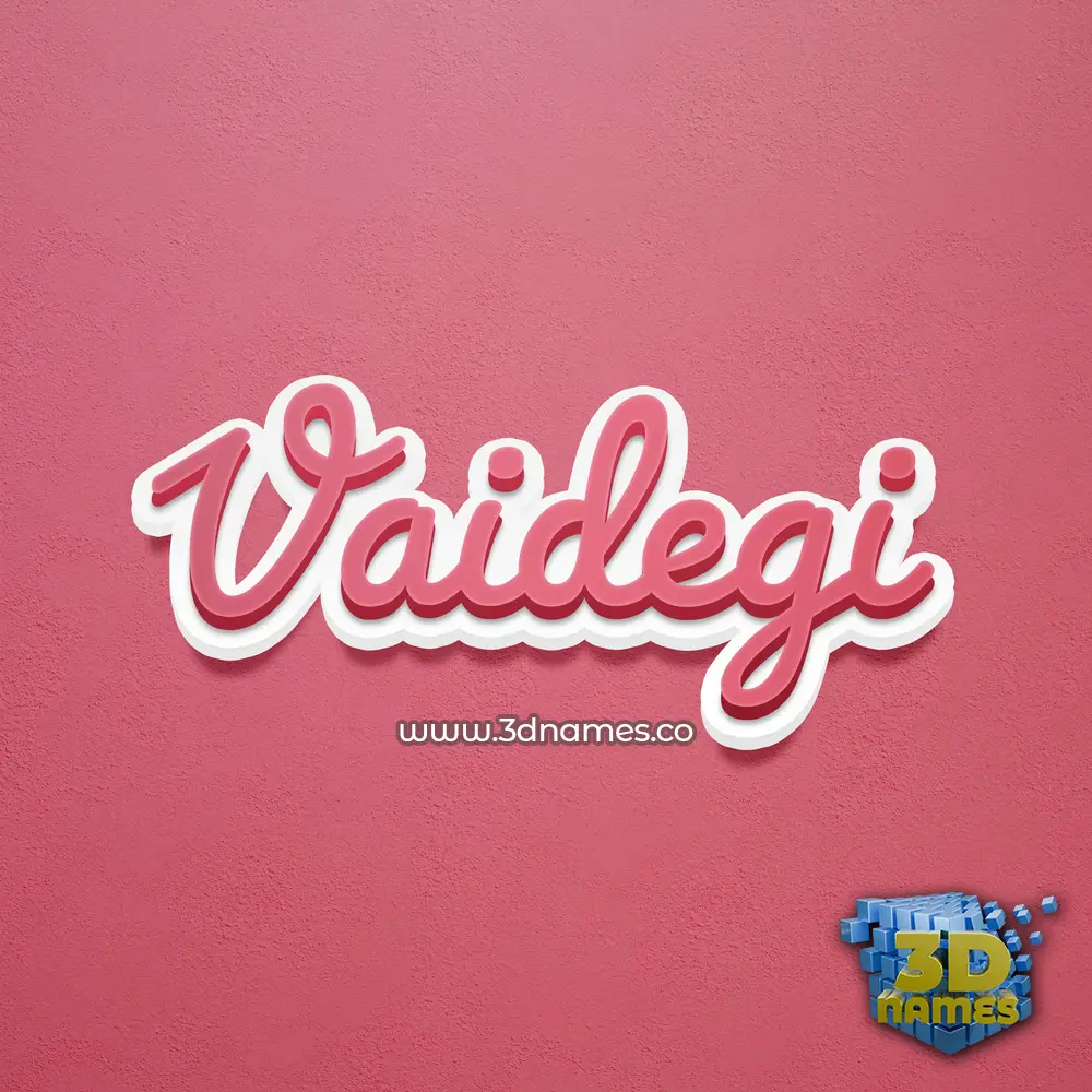vaidegi in Red Scribble style - 3D name wallpaper