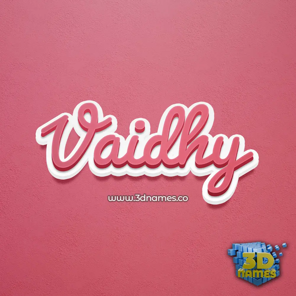 vaidhy in Red Scribble style - 3D name wallpaper