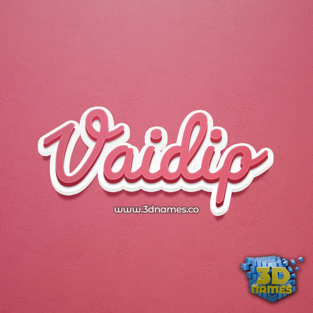 vaidip in Red Scribble style - 3D name wallpaper