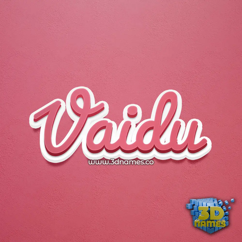 vaidu in Red Scribble style - 3D name wallpaper