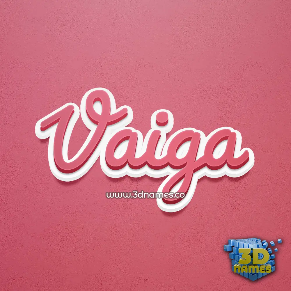 vaiga in Red Scribble style - 3D name wallpaper