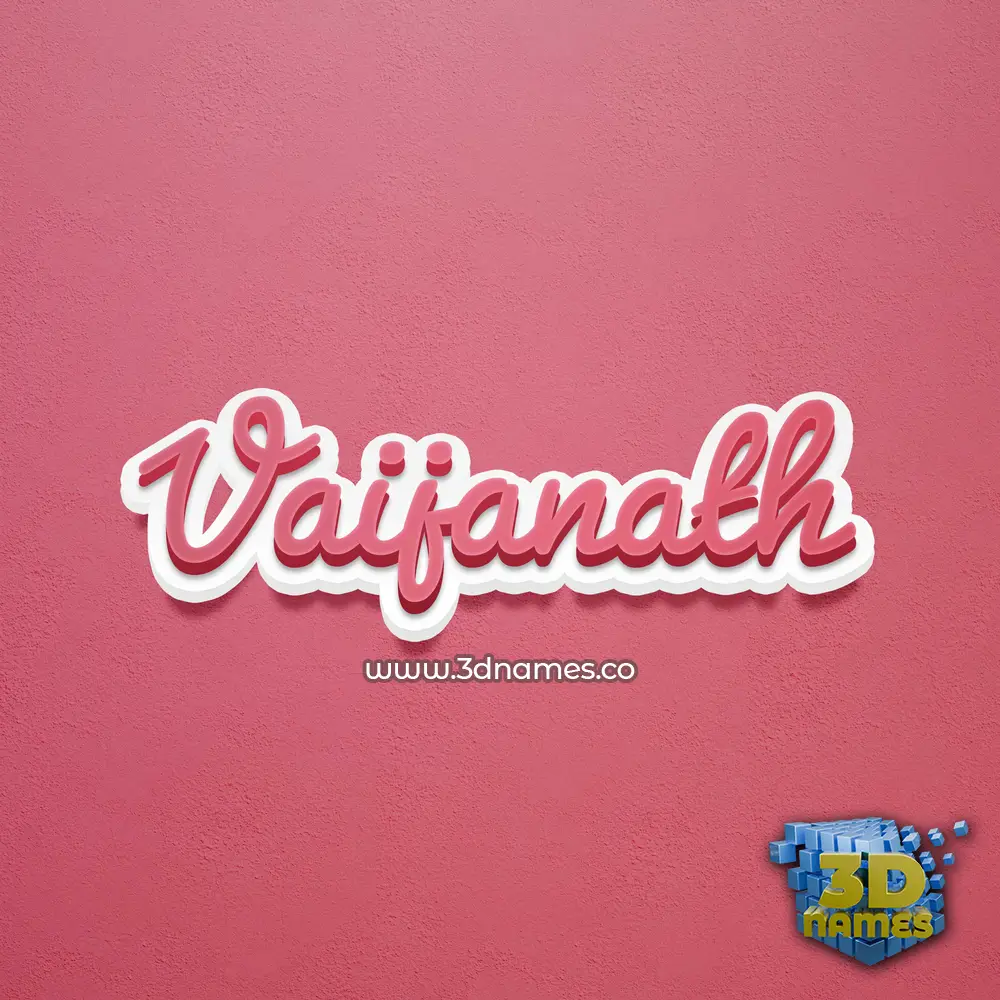 vaijanath in Red Scribble style - 3D name wallpaper