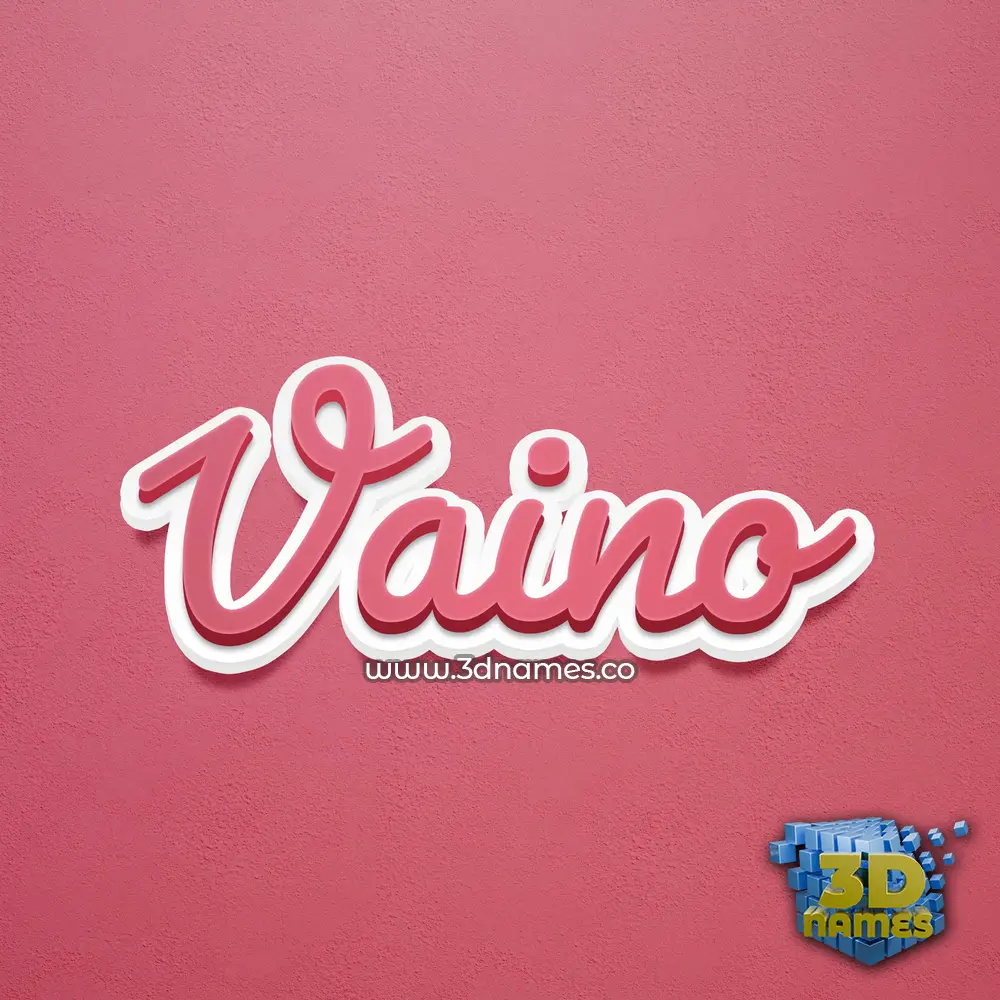vaino in Red Scribble style - 3D name wallpaper