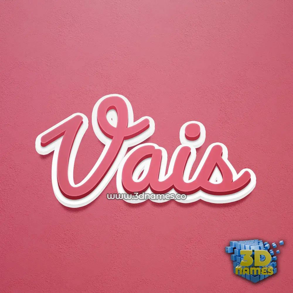 vais in Red Scribble style - 3D name wallpaper