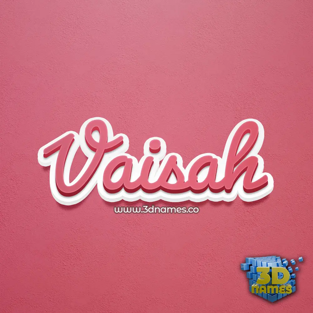 vaisah in Red Scribble style - 3D name wallpaper