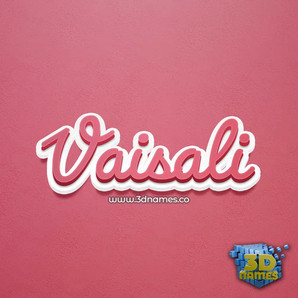 vaisali in Red Scribble style - 3D name wallpaper